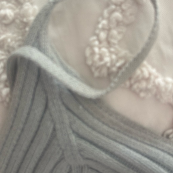 🌿BOGO FREE SALE Free People Light Sage Green Knit Cropped Tank Top — Size M - Picture 5 of 6